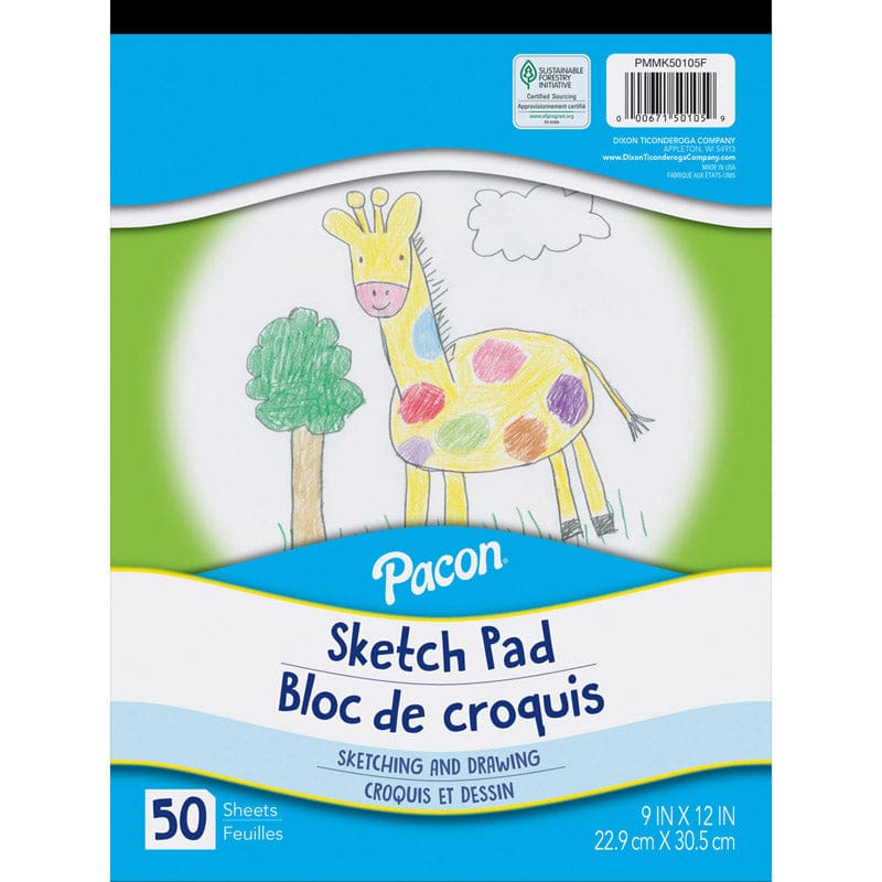 Little Fingers Sketch Pad Wht 9X12 50 Sheets (Pack of 12) - Drawing Paper - Dixon Ticonderoga Co - Pacon