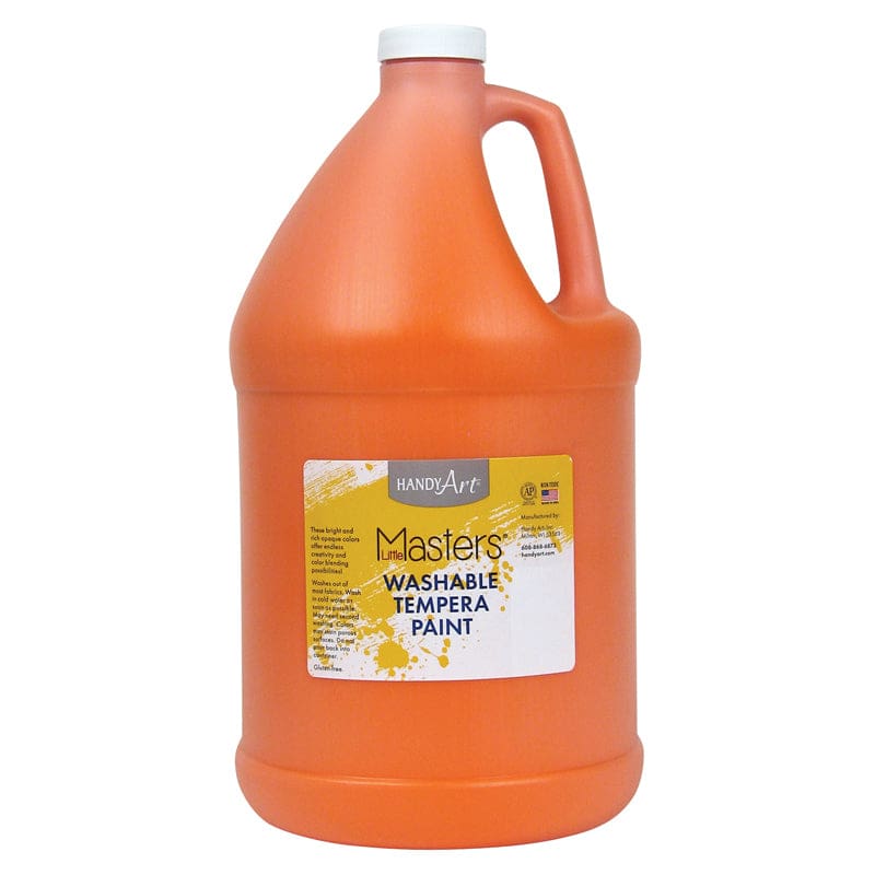 Little Masters Orange 128Oz Washable Paint (Pack of 2) - Paint - Rock Paint Distributing Corp