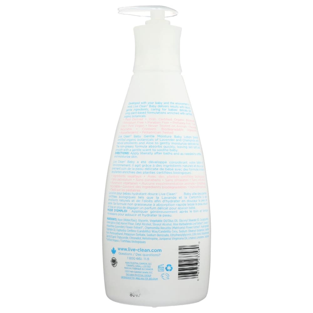 LIVE CLEAN: Gentle Moisture Baby Lotion 25 oz - Baby > Baby Care - Live Clean