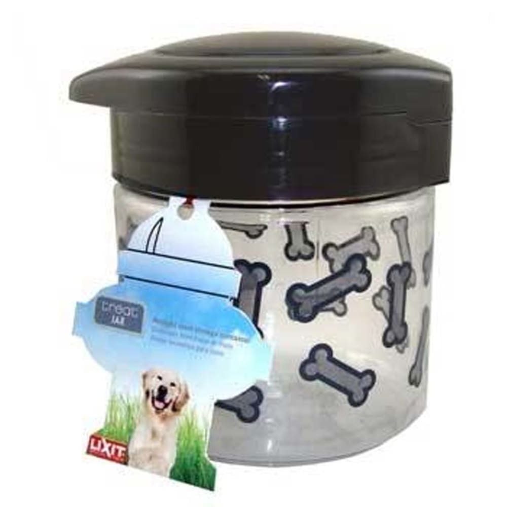 Lixit Dog Treat Jar Container Grey; Clear Medium - Pet Supplies - Lixit