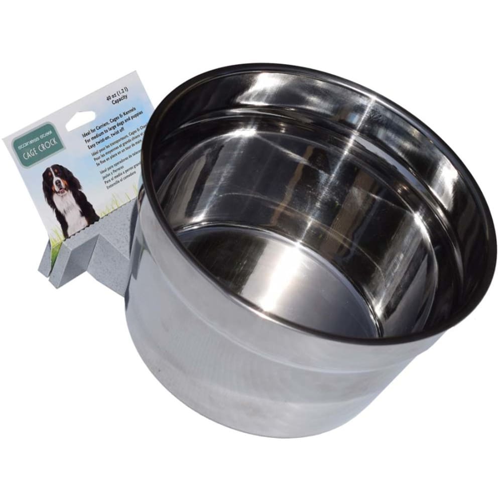 Lixit Stainless Steel Dog Crock Silver 40 Ounces - Pet Supplies - Lixit