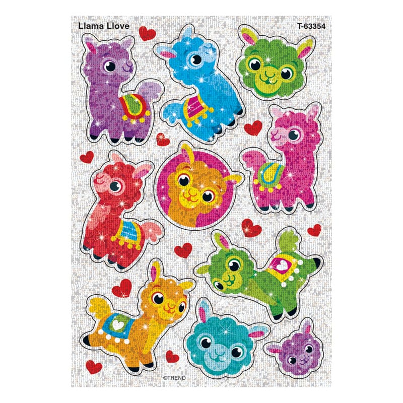 Llama Llove Sparkle Stickers 20 Ct (Pack of 12) - Stickers - Trend Enterprises Inc.