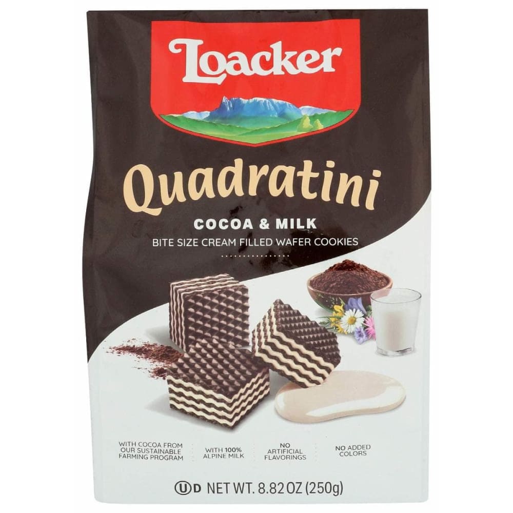 LOACKER LOACKER Quadratini Cocoa and Milk, 8.82 oz