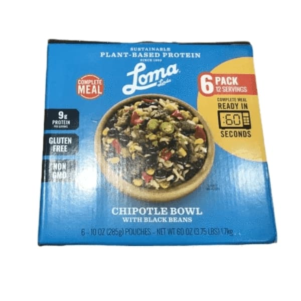 Loma Linda Blue - Plant-Based Complete Meal Solution - Heat & Eat Chipotle Bowl (10 oz.) (Pack of 6) - ShelHealth.Com