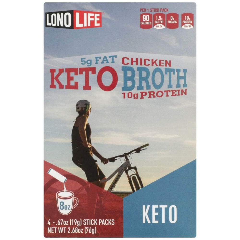 LONOLIFE LONOLIFE Keto Chicken Broth 4 Stick Packs, 2.68 oz