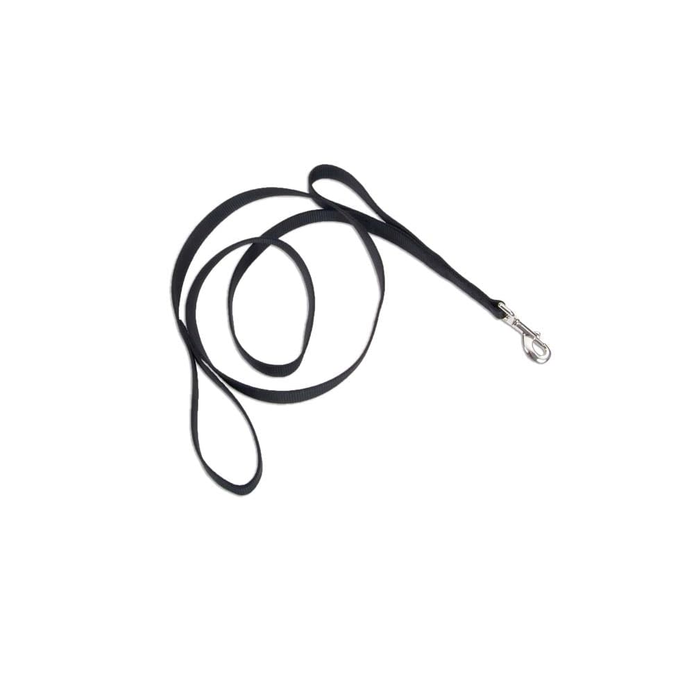 Loops 2 Double Handle Nylon Dog Leash Black 1 in x 6 ft - Pet Supplies - Loops