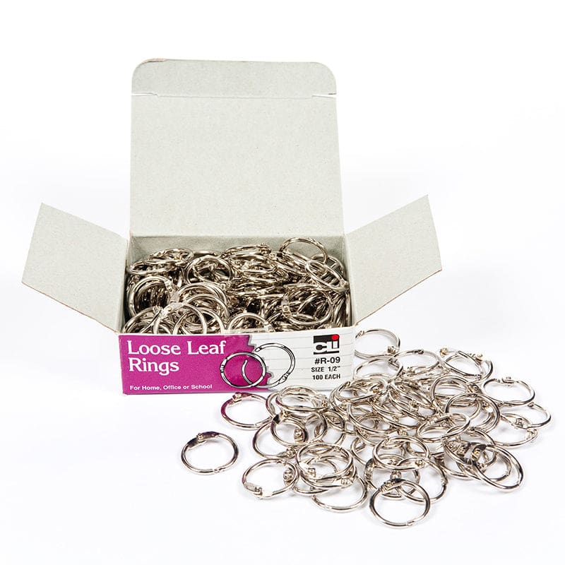 Loose Leaf Rings 1/2In 100/Bx (Pack of 6) - Book Rings - Charles Leonard