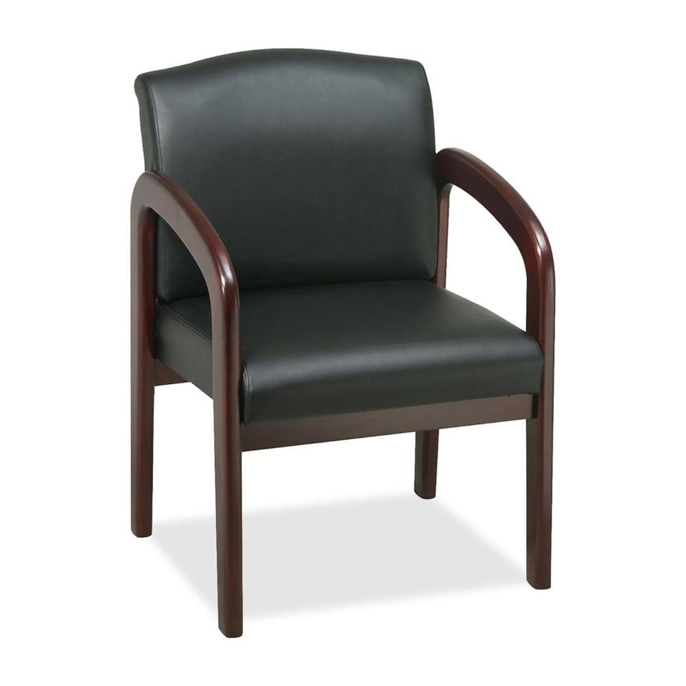 Lorell Deluxe Faux Leather Guest Chair Black - Guest & Reception Furniture - Lorell