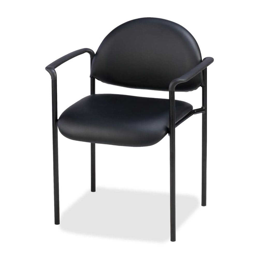 Lorell Vinyl Reception Guest Chair Black - Guest & Reception Furniture - Lorell