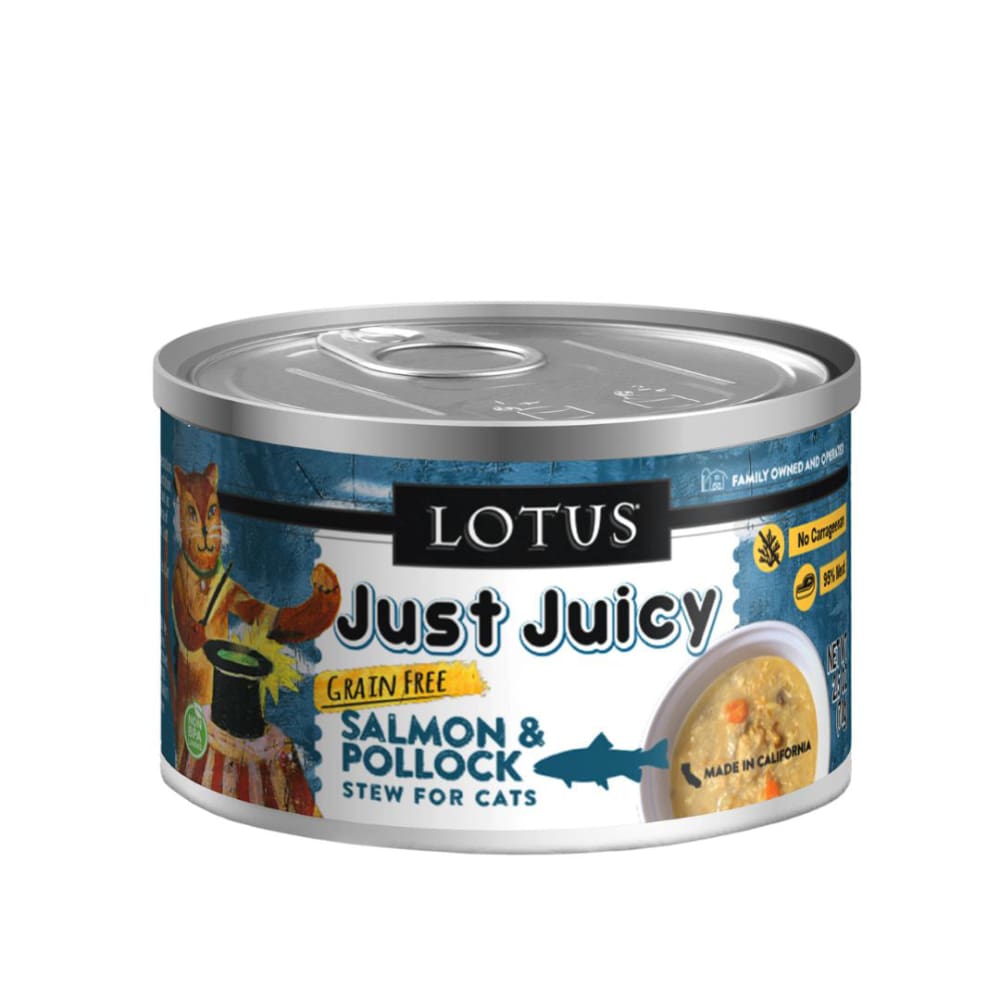 Lotus Cat Just Juicy Salmon Pollock 2.5Oz - Pet Supplies - Lotus