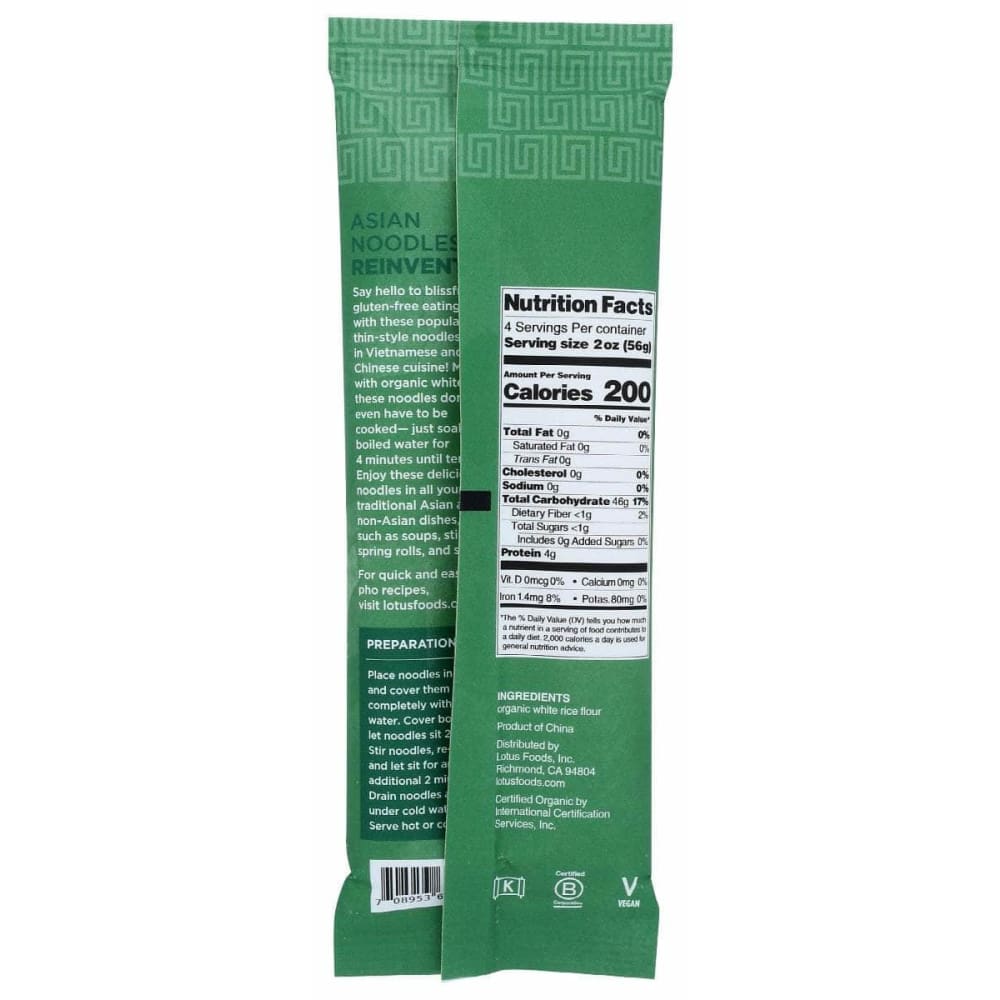 LOTUS FOODS Grocery > Pantry > Pasta and Sauces LOTUS FOODS: Noodles Rice Pho Org, 8 oz