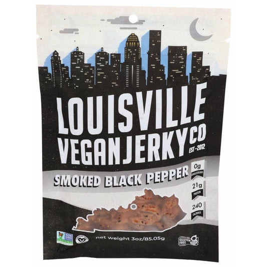 LOUISVILLE VEGAN JERKY LOUISVILLE VEGAN JERKY Smoked Black Pepper, 3 oz