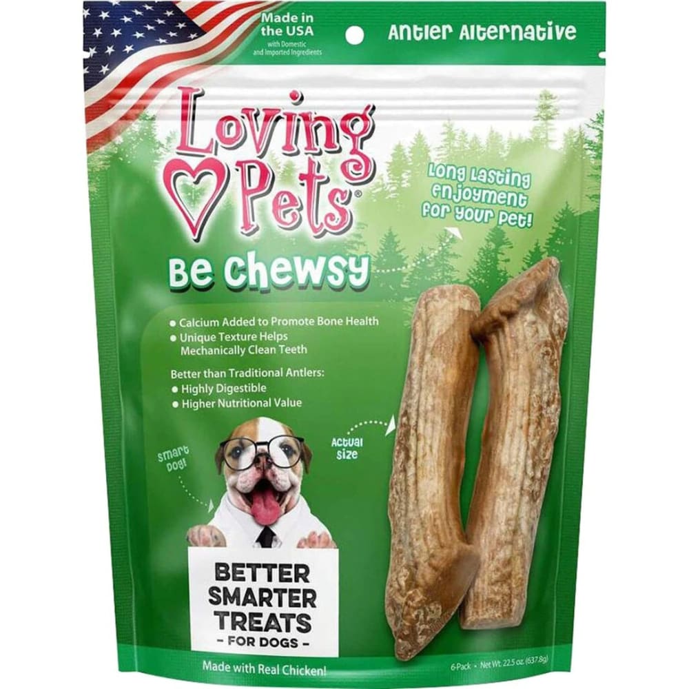 Loving Pets Be Chewsy Antler Dog Treat 1ea-6 pk - Pet Supplies - Loving Pets