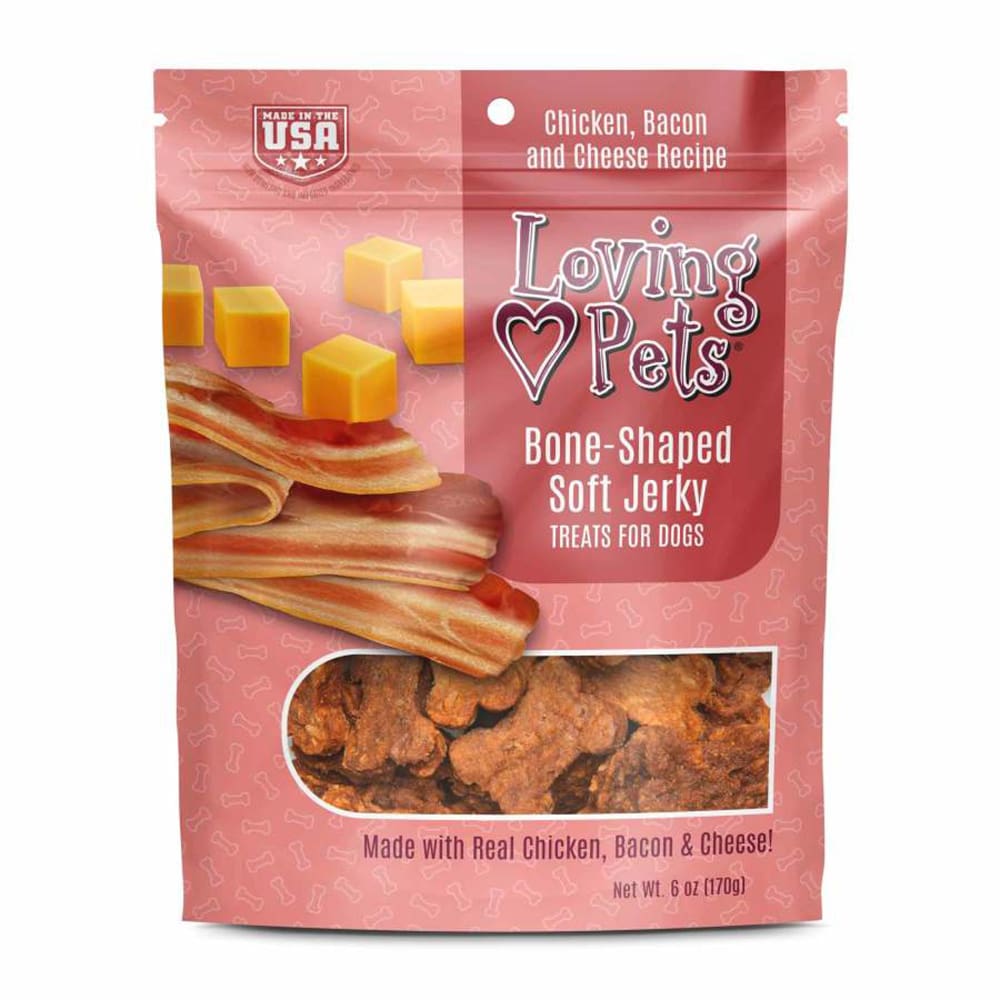 Loving Pets BoneShaped Soft Jerky Dog Treat Chicken; Bacon Cheese; 1ea-6 oz - Pet Supplies - Loving Pets