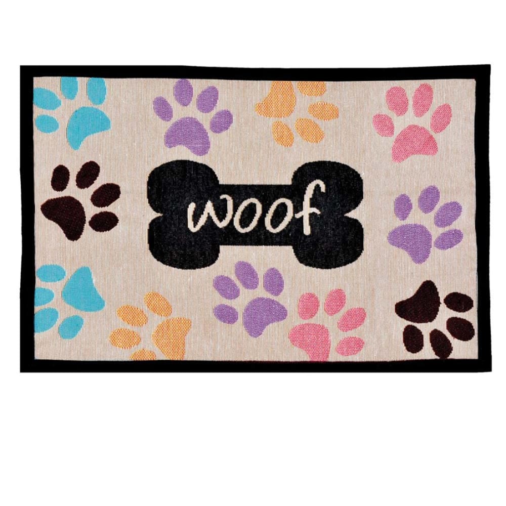 Loving Pets Fashion Mat Woof with Multi Paws Multi-Color - Pet Supplies - Loving Pets
