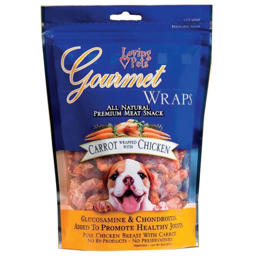 Loving Pets Gourmet Wraps Carrot Wrapped with Chicken Dog Treat 6 oz - Pet Supplies - Loving Pets