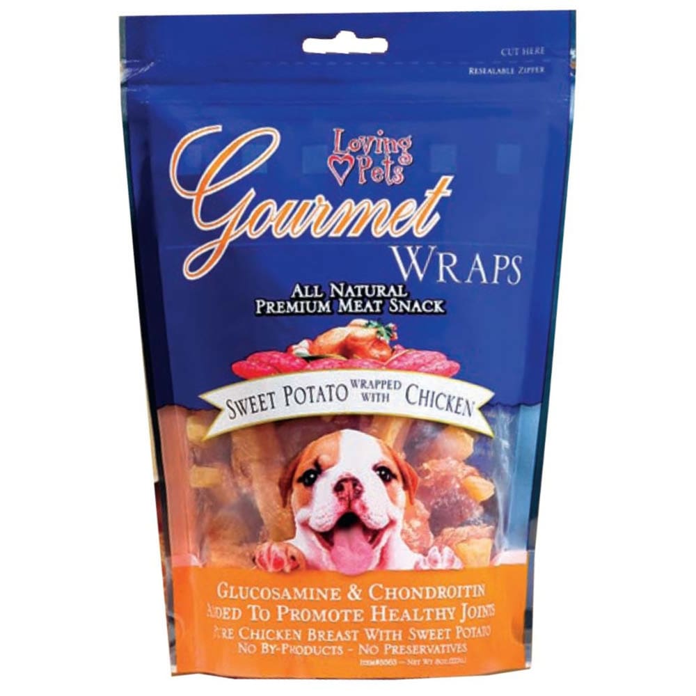 Loving Pets Gourmet Wraps Sweet Potato Wrapped with Chicken Dog Treat 8 oz - Pet Supplies - Loving Pets