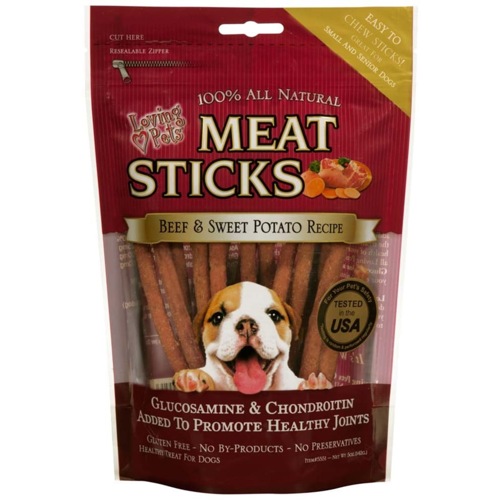 Loving Pets Meat Sticks Sweet Potato and Beef Recipe Dog Treat 5 oz - Pet Supplies - Loving Pets