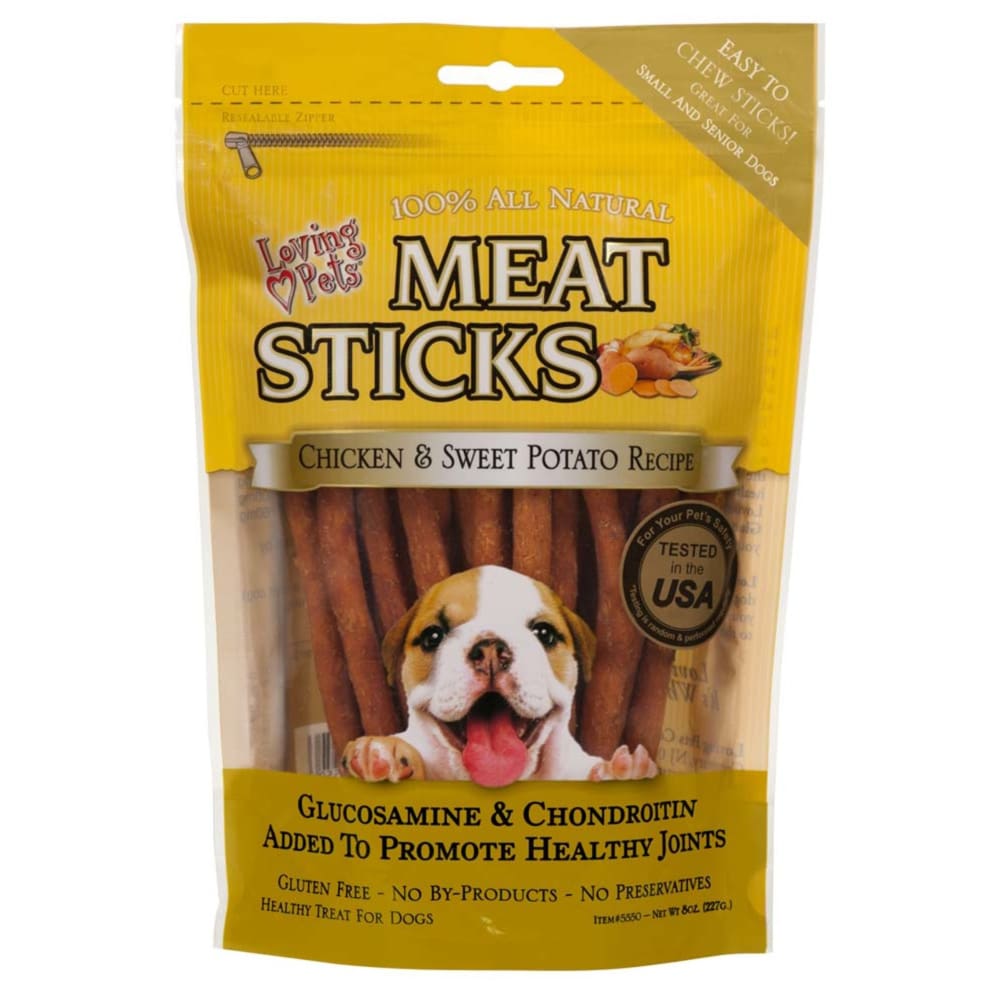 Loving Pets Meat Sticks Sweet Potato and Chicken Recipe Dog Treat 8 oz - Pet Supplies - Loving Pets