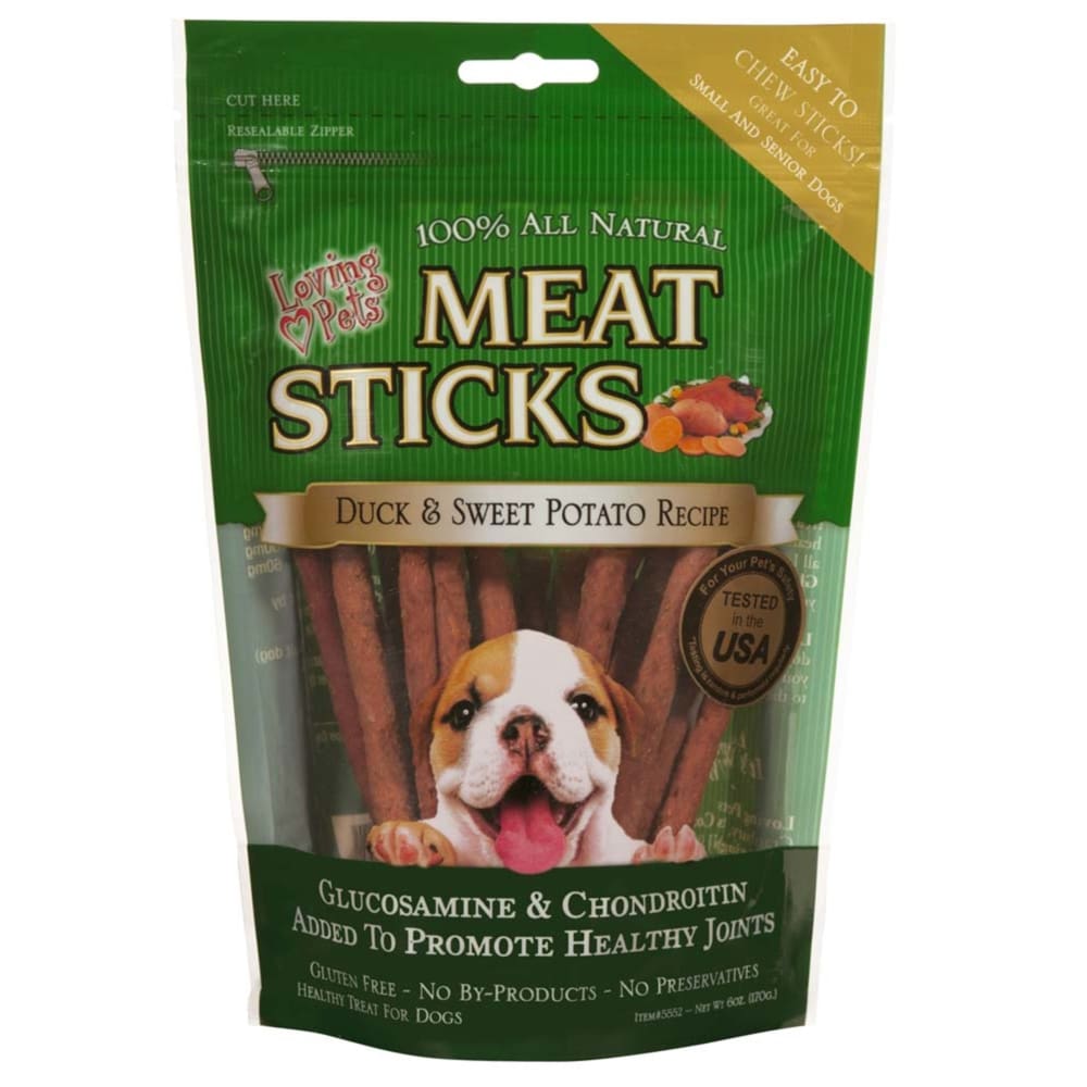 Loving Pets Meat Sticks Sweet Potato and Duck Recipe Dog Treats 6 oz - Pet Supplies - Loving Pets
