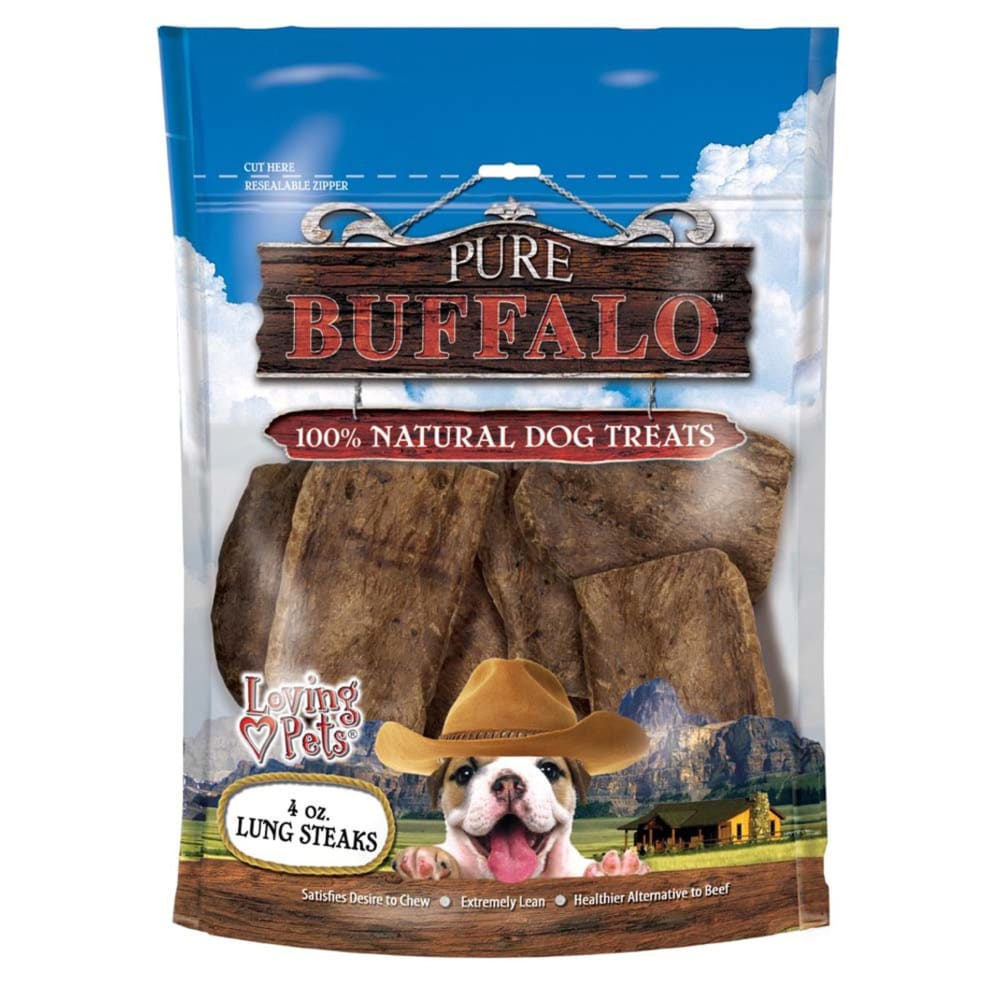 Loving Pets Pure Buffalo Lung Steaks Dog Treat 4 oz - Pet Supplies - Loving Pets
