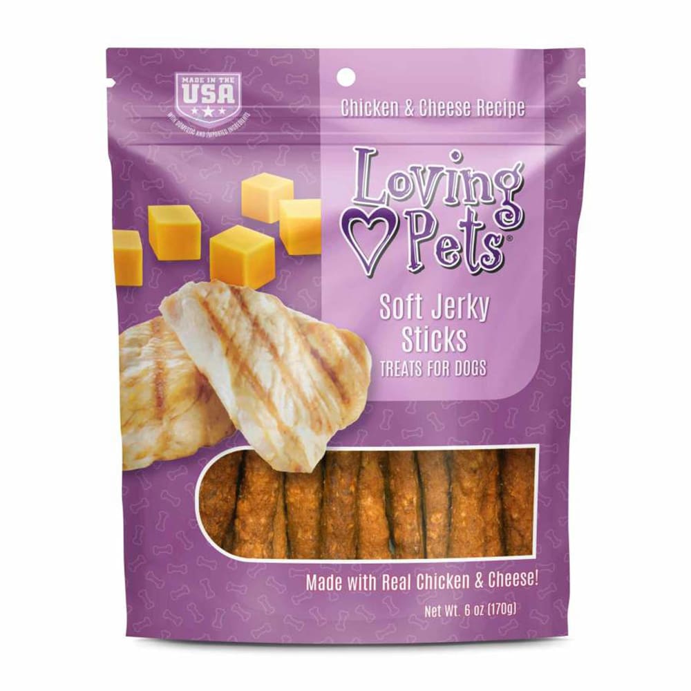 Loving Pets Soft Jerky Sticks Dog Treat Chicken and Cheese 1ea-6 oz - Pet Supplies - Loving Pets
