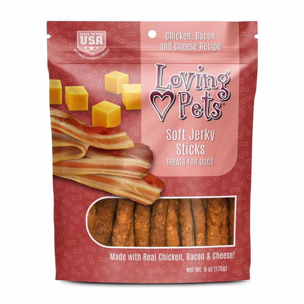 Loving Pets Soft Jerky Sticks Dog Treat Chicken; Bacon and Cheese 1ea-6 oz - Pet Supplies - Loving Pets
