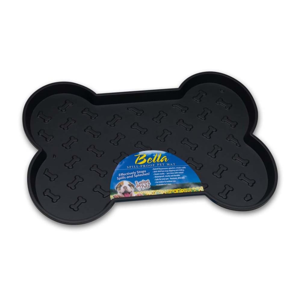 Loving Pets Spill-Proof Bone Shaped Dog Mat Black Large - Pet Supplies - Loving Pets