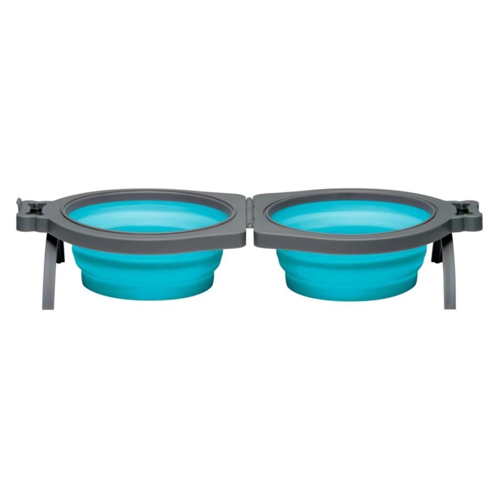 Loving Pets Travel Double Diner Dog Bowl Blue Small - Pet Supplies - Loving Pets