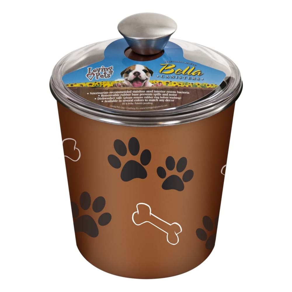 Loving Pets Treat Canister Paw Print and Bone Copper - Pet Supplies - Loving Pets