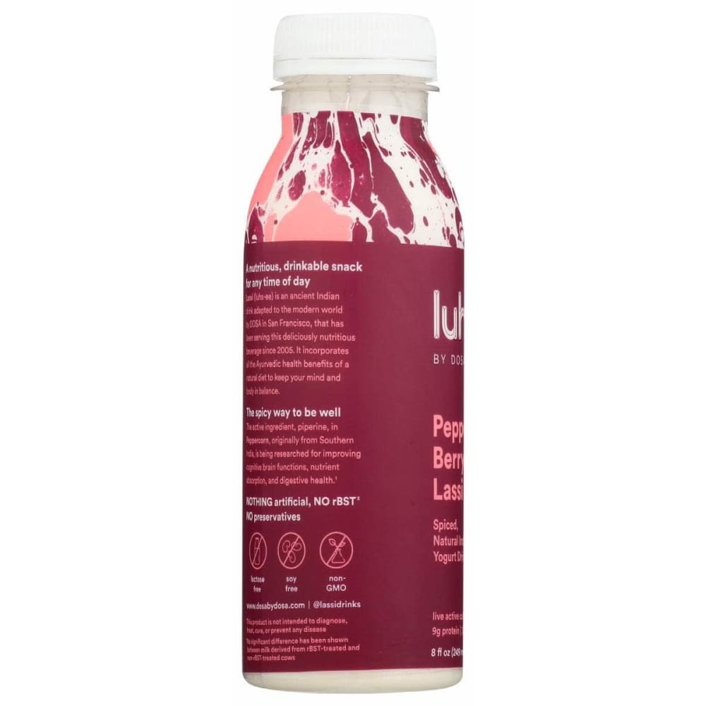LUHSEE BY DOSA Grocery > Refrigerated LUHSEE BY DOSA: Peppercorn Berry Lassi, 8 fo