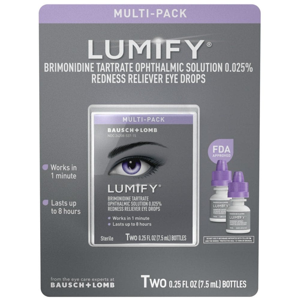 Lumify Redness Reliever Eye Drops (.25 fl. oz 2 pk.) - Contact Solution & Eye Drops - Lumify Redness