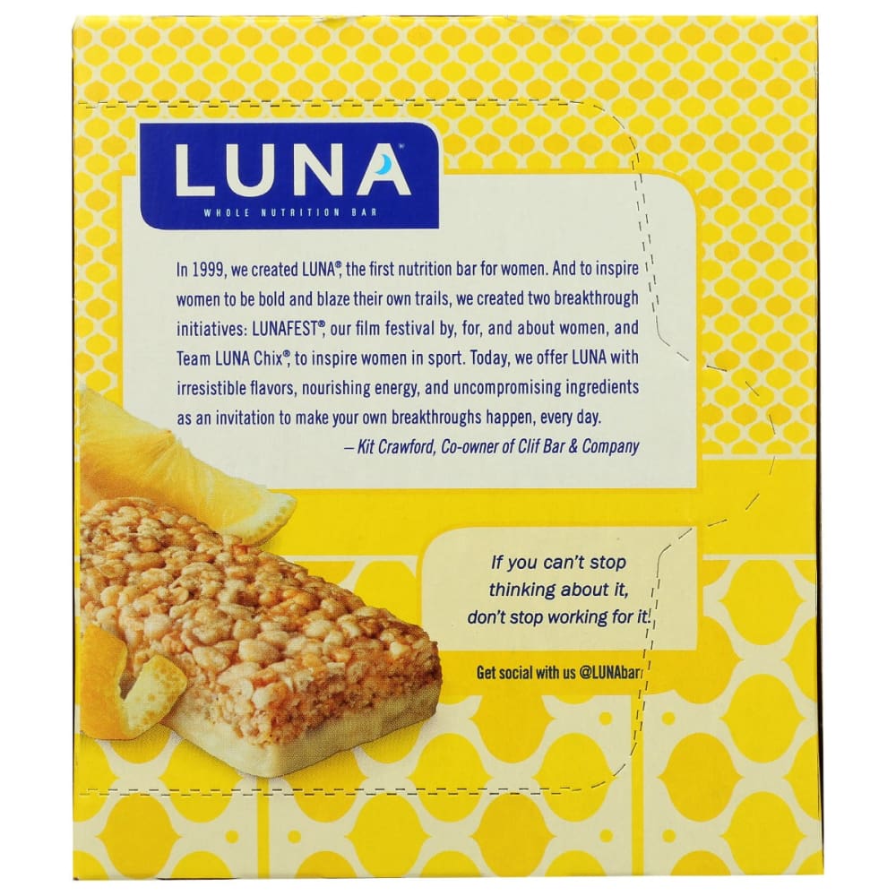 LUNA: Lemon Zest Bar 10.14 oz - Grocery > Nutritional Bars Drinks and Shakes - LUNA