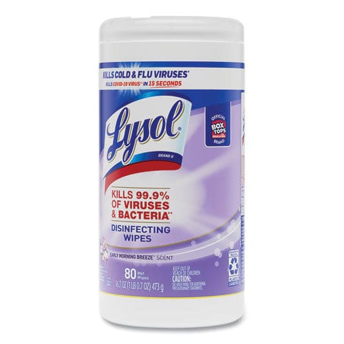 LYSOL Brand Disinfecting Wipes 7 X 7.25 Early Morning Breeze 80 Wipes/canister 6 Canisters/carton - School Supplies - LYSOL® Brand