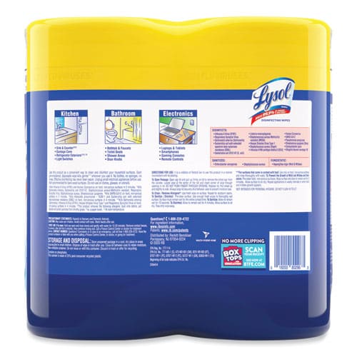 LYSOL Brand Disinfecting Wipes 7 X 7.25 Lemon And Lime Blossom 80 Wipes/canister 2 Canisters/pack - School Supplies - LYSOL® Brand