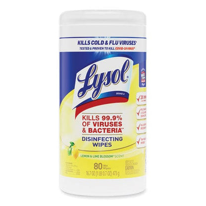 LYSOL Brand Disinfecting Wipes 7 X 7.25 Lemon And Lime Blossom 80 Wipes/canister 6 Canisters/carton - School Supplies - LYSOL® Brand