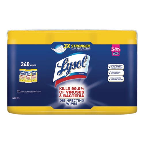 LYSOL Brand Disinfecting Wipes 7 X 7.25 Lemon And Lime Blossom 80 Wipes/canister 6 Canisters/carton - School Supplies - LYSOL® Brand