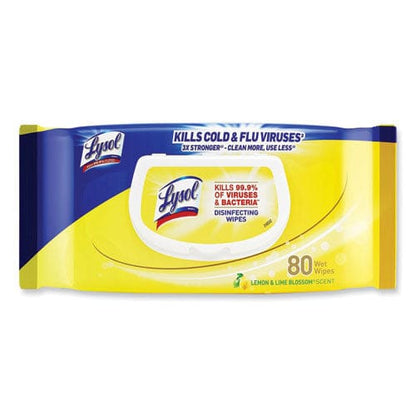 LYSOL Brand Disinfecting Wipes Flatpacks 6.69 X 7.87 Lemon And Lime Blossom 80 Wipes/flat Pack - School Supplies - LYSOL® Brand