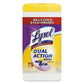 LYSOL Brand Dual Action Disinfecting Wipes 7 X 7.5 Citrus White/purple 75/canister - School Supplies - LYSOL® Brand