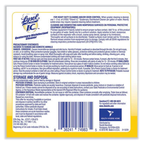LYSOL Brand I.C. Quaternary Disinfectant Cleaner 1gal Bottle 4/carton - School Supplies - LYSOL® Brand I.C.™