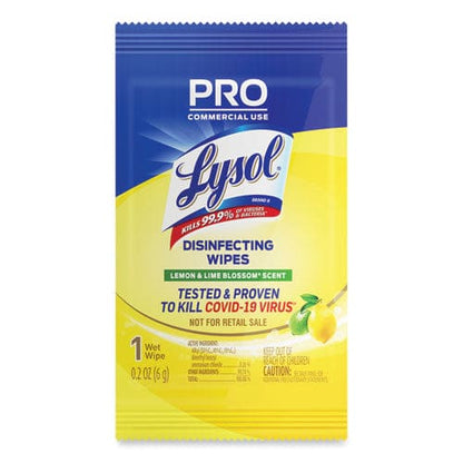 LYSOL Brand Professional Disinfecting Wipe Single Count Packet 6 X 7 Lemon And Lime Blossom 300 Packets/carton - School Supplies - LYSOL®
