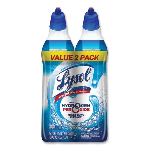 LYSOL Brand Toilet Bowl Cleaner With Hydrogen Peroxide Ocean Fresh 24 Oz Angle Neck Bottle 2/pack 4 Packs/carton - Janitorial & Sanitation -