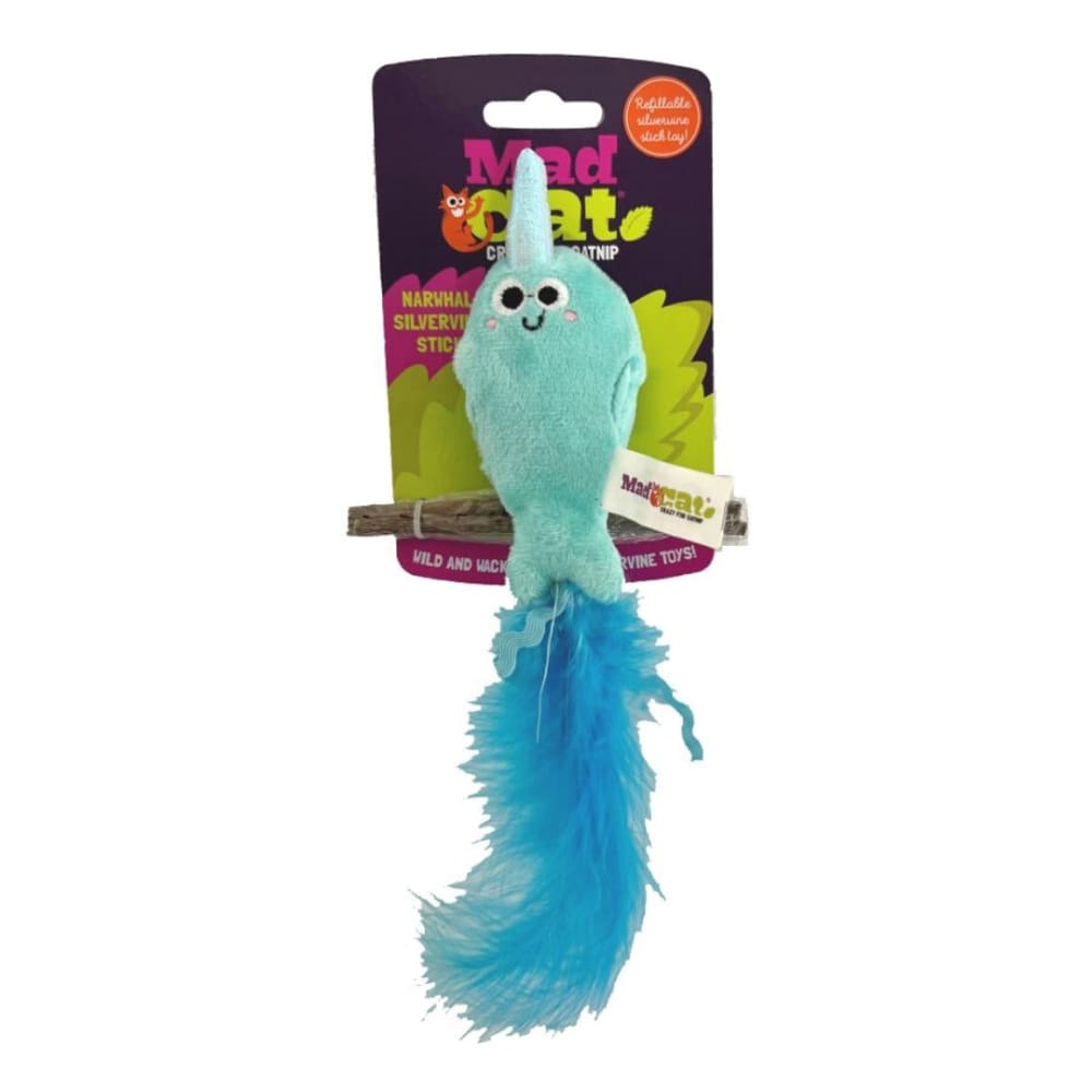 Mad Cat Narwhal with Silvervine Cat Toy 1ea-SM - Pet Supplies - Mad Cat