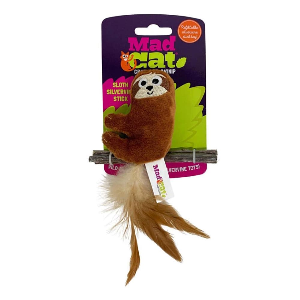 Mad Cat Sloth with Silvervine Cat Toy 1ea/SM - Pet Supplies - Mad Cat