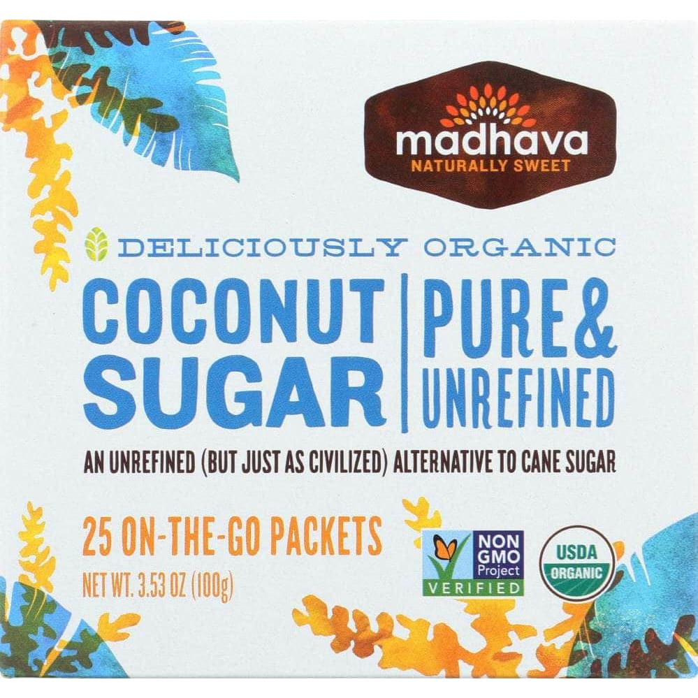 Madhava Madhava Honey Organic Coconut Sugar 25 Packets, 3.53 oz