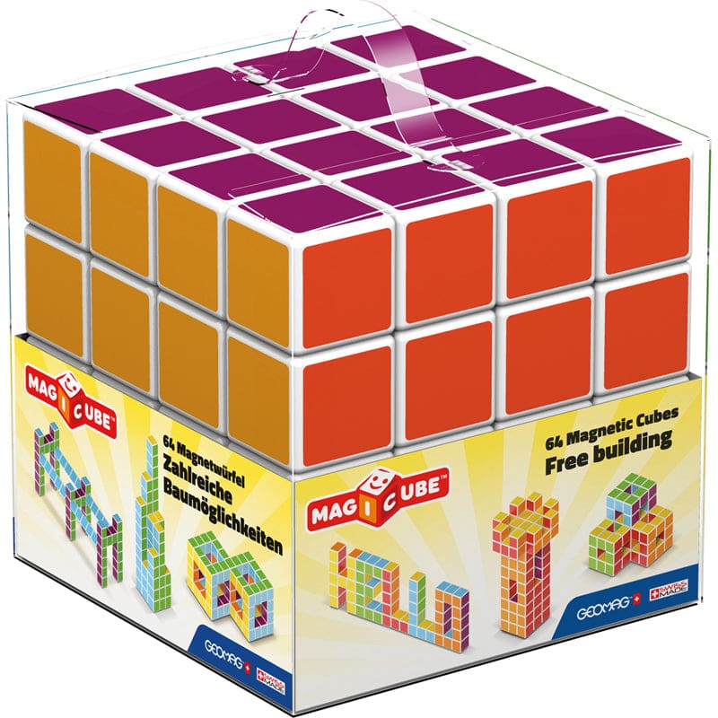 Magicube - 64 Piece Multicolored Free Building Set - Blocks & Construction Play - Geomagworld Usa Inc