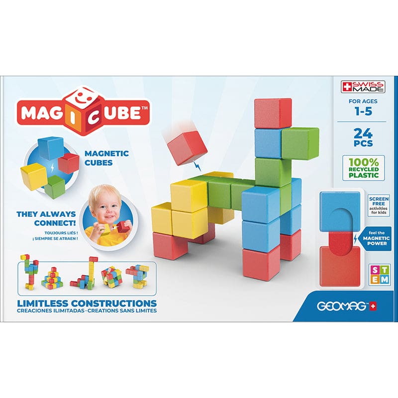 Magicubes Fullcolor Try Me 24 Pcs Recycled - Blocks & Construction Play - Geomagworld Usa Inc