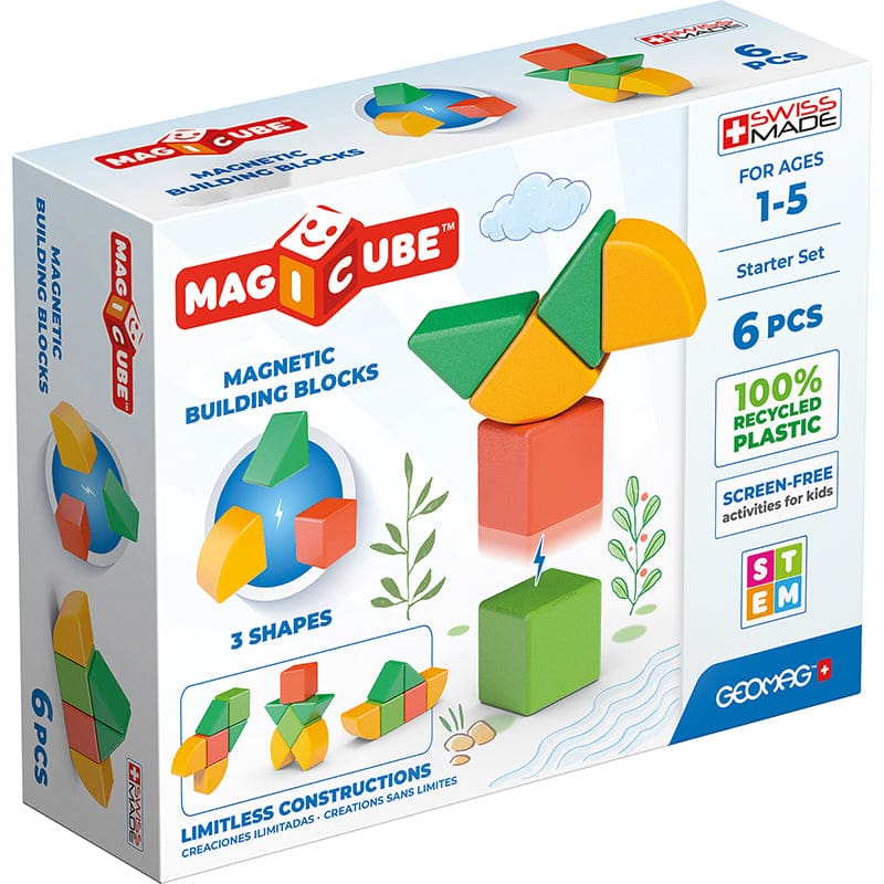 Magicubes Shapes Recycled 6 Pcs (Pack of 2) - Blocks & Construction Play - Geomagworld Usa Inc