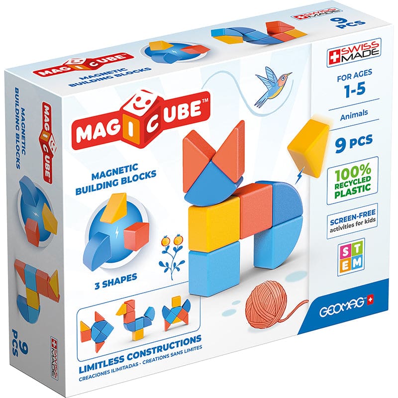 Magicubes Shapes Recycled 9 Pcs - Blocks & Construction Play - Geomagworld Usa Inc