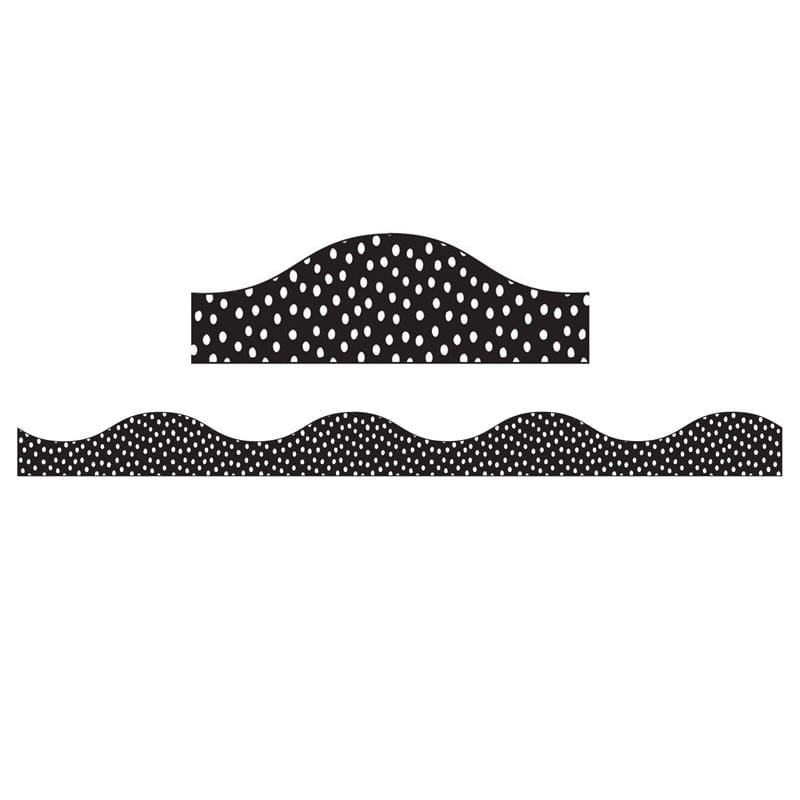 Magnetic Border White Messy Dots On Black (Pack of 8) - Border/Trimmer - Ashley Productions